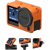 Telesin Osmo Action 6 i&ccedil;in Silikon Koruyucu Kılıf + Lens Cap (Orange)