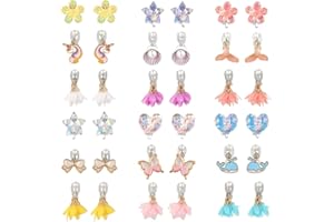 Pinkgarden Unicornio Pendientes para Niñas, 18 pares, Juego de Bisutería para Niñas, Accesorios para Niños, Regalos para Niños