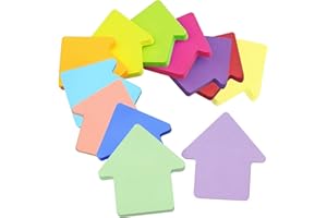 YZDZSW 12 Farben Farbige Haftnotizen, Haftnotizen Klebezettel, Farbig Blätter Notizblöck Super Sticky Notes für Büro Zuhause Schule Sitzung (Pfeil+600 Blatt+70 * 70mm)