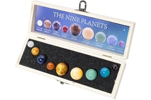 SM SunniMix 9 Planets Solar Decor Tumbled Crystal Gemstones Ball Set Celestial Creative Gift Crystals Desk Decoration