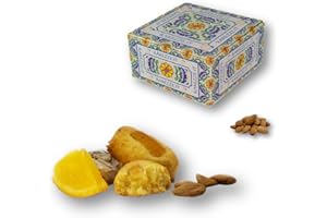 RAREZZE.IT RAREZZE - Biscotti di Pasta di Mandorla Siciliana all'ARANCIA, produzione di giornata, in scatola regalo (gr.400). Antica Pasticceria di Sicilia, preparazione artigianale cannoli, cassata, torroncini