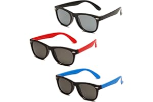 BBXWANG 3 Stück Kinder-Sonnenbrillen, polarisierte Baby-Sonnenbrille, flexibler Rahmen, Kleinkind-Sonnenbrille für Jungen und Mädchen, UV-Schutz im Freien
