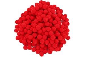 Perlin Lot de 125 pompons rouges de 20 mm - Couture Tilda - Pour travaux manuels amusants et créatifs - DEK38