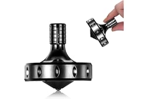 LOQATIDIS Precyzyjna metalowa bączek zabawka Spinning Top, doskonale wyważony, gładki obrót, długi czas wirowania, łatwo więcej niż 10 minut, przenośne zabawki EDC (czarny Pro)