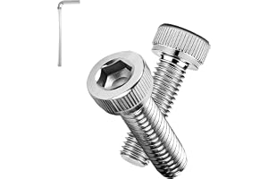 THFJWJ 60 stycken cylinderskruvar insexskruvar M4 × 20 mm | A2 V2A 304 rostfritt stål DIN912, med skiftnyckel, cylindriskt huvud, vertikala linjer, för möbelreparation