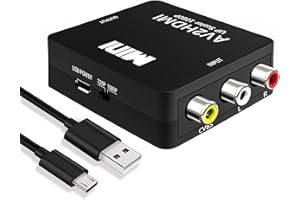 ARLEEDYN RCA zu HDMI Adapter AV zu HDMI Converter - 1080P Mini RCA Composite CVBS Video Audio Konverter Adapter mit PAL/NTSC, HDMI zu AV&RCA Konverter für TV/PC/STB/Xbox VHS/VCR/DVD/PS3/PS2/PS1