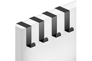 Minismus Ensemble de 4 Porte Crochet – Accroche-Porte Inoxydable, Utilisables Individuellement – Torchon, Manteau, Sac, Porte D’Armoire, Placard De Cuisine Accroche (Noir)