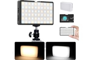 Lampe Vidéo LED, Moman ML8 LED Eclairage Video Portable 187g pour Appareil Photo avec Diffuseur 2500K-9000K, Panneau de Caméra CRI 98+ Batterie 5000mAh Video Light, Lampe-Vidéo-LED-Panneau-Lumière