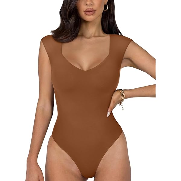FeelinGirl Square Neck Shapewear Bodysuit For Women Sleeveless Tummy Control One Piece Slimming Bodysuit Going Out Tank Tops