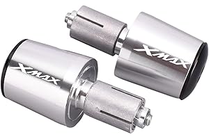 YIJIEBAO Extremos de Barra de Manillar de Motocicleta, Tapa de empuñaduras de Manillar, tapón antivibración Apto for Yamaha XMA-X Xmax 125 250 300 400 X-MAX400 XMAX300 Accesorios de Agarre(Silver)