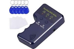Handhållen 125 KHz RFID-kortläsare/skrivare, duplicator för åtkomstkontrollkort för T5577 eller EM4305 + 5 2T5577 nyckelbrickor + 5 T5577 kort