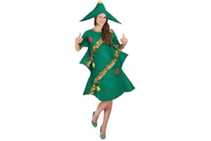 Yoisdtxc Christmas Tree Cosplay Dress Up for Adults and Children Novelty Green Sparkling Fun Parent Kids Holiday Party Dress Set
