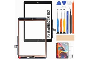 ATWIST Écran Tactile pour iPad 10.2 2021 9e Génération - pour iPad 9 2021 Écran Remplacement A2603 A2604 Numériseur Verre Réparation Kit (Noir avec Home Button, Pas LCD)