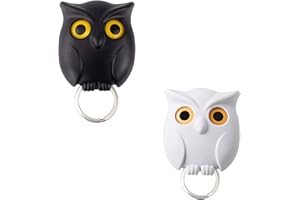 HXTDBY 2PCS Owl Key Holder Cute Owl Wall Key Holder, Magnetic Night Owl Keying Holder with Automatic Open Close Eyes Owl Key Hooks Wall Mounted