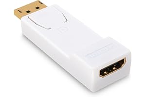 BIGtec Adapter Displayport (19-stykowe gniazdo HDMI na 20-biegunowe złącze DP) Displayport - HDMI Adapter/HDMI - Displayport Adapter, Displayport wtyk na gniazdo HDMI, biały, pozłacany