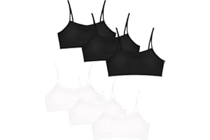 POWER FLOWER Confezione da 6 Reggiseno da Addestramento Seamless Back to School con Cuscinetti Rimovibili Top con Spalline lusinghiero punteggiato Multicolore per 8-14 Anni
