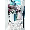 Aoihrraan 1,8x2,7m Greece Street Backdrop Spring Flowers Narrow Street - View #11