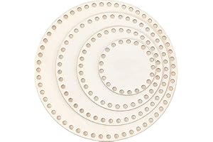 hifrom 4 Größen Naturholzkorbboden Holzboden zum Häkeln Runder Blanker Häkelkorb Kreis Selfmade Korbboden für DIY Basket Weaving Korbflechten Craft Making Home Decoration, Rauchig, 10/15/20/25cm