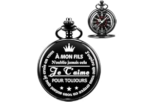 ManChDa Montre De Poche Gravée, pour Cadeau Papa, Montres De Poche Steampunk Vintage avec Chaîne pour Homme, Cadeau De Fête des Pères, Beaux Cadeaux pour Votre Père