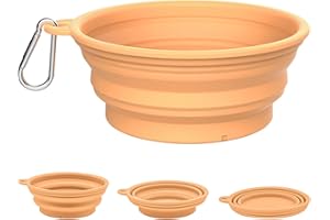 TOKAYIFE Faltbarer Hundenapf 560ml Reisenapf Hund Faltbare Hundeschüssel Mit Karabiner für den Innen- und Außenbereich (Einzelne Schüssel, Orange)