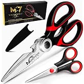 MAGNIFICENT Kitchen Scissors, Heavy Duty Kitchen Scissors with Safety Cover and Soft Grip and Multifunctional Utility Scissor