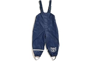 LITTLE TIGER Regenhose für Kinder | mit Fleece gefüttert | Öko-Tex | Winddicht | wasserdicht | elastische Schulterträger | Kinder Matschhose Buddelhose für Jungen und Mädchen