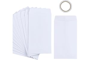 ZCYKJ 100Pcs Small White Envelopes, Mini Seed Envelopes Seed Packets Kraft Paper Coin Envelopes Money Envelopes for Wages, Seeds, Beads, Small Items (6 x 10 cm)