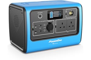 POWEROAK BLUETTI EB70 Portable Power Station with 716Wh Lithium Battery Solar Generator 1000W Inverter AC 230V / DC 12V / USB Outlets Outdoor Backup Power Supply for Travel Camping RV Emergency