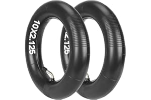 ‎SATGOO Satgoo E Scooter Schlauch 10x2.125, Doppelte Dicker, Verschleißfest, Stoßdämpfend, Komfortabel, 10x2.0 (54-152) Schlauch Kinderwagen, 10 Zoll – 10x1.75/2/2.125 mit 45° Winkelventil für Kinderlaufrad