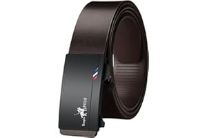 Oyifan Black Belt Men, Genuine Leather Dress Designer Belts for men, Fashion Slide Ratchet Click Casual Mens Belt for Jeans