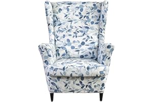 MEIGEH Ohrensesselbezüge sesselbezüge für ohrensessel Bedruckte Ohrensesselbezüge Sesselhusse Ohrensessel für Wohnzimmer 2 Teile Jian Qiu