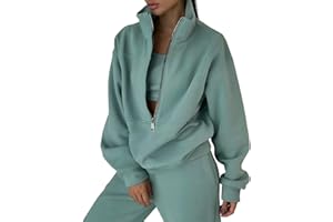 MJGkhiy Tuta Donna Sportiva Completa Invernale Felpata Completo Due Pezzi Felpa e Pantaloni Completi Elegante Tinta Unita Tute da Ginnastica Casual Pullover + Pantaloni Tuta Abbigliamento Sportivi