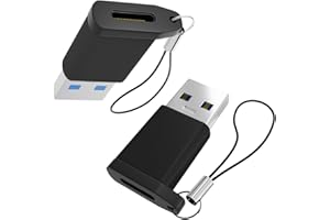 DMD COLLECTIVE DMD | 2 Pack USB to USB C Adapter, Type C Female to USB A Male Charger Cable Converter for Apple MacBook, iPhone 12 13 14 15 Max Pro,Airpods, iPad 10 Air 4 5 Mini 6, Samsung Galaxy S23 S22 (Black)