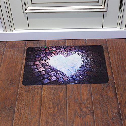 Door mat minimalist modern mats creative door mat trend bedroom living room entrance kitchen toilet thin, feet ,40CM×60CM, heart-shaped stone road