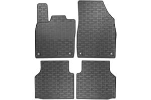 AUTO-STYLE Rubber car mats set compatible with Volkswagen ID.4 / ID.5 2020- & Skoda Enyaq iV 2020- incl. Coupé & Audi Q4 E-Tron (F4B) 2020- & Cupra Tavascan 2023- (4-pieces + fixing system)
