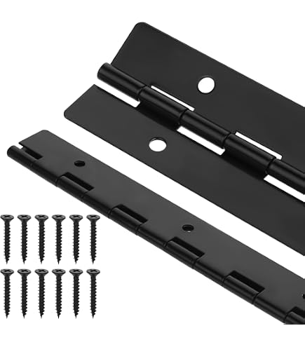thumbnail image 2 of Qrity 2Pcs Piano Hinges, Stainless Steel Furniture Hinge, Heavy Duty Continuous Hinges, Long Hinge 300mm(12 Inch), For Cabinets, Pianos, Boats, Silver 2 of 9