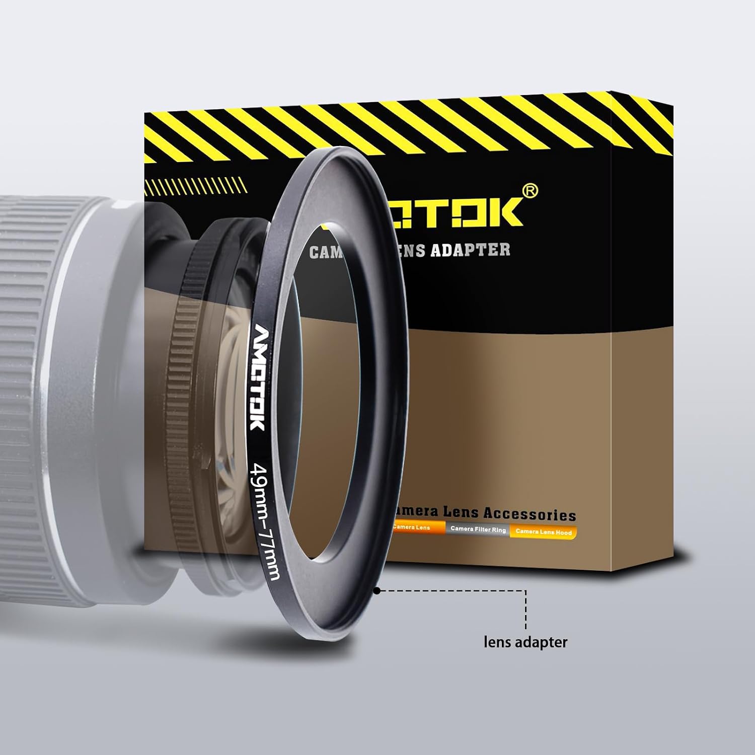 49mm a 77mm Adaptador de Lente de,Anillo Adaptador Paso hacia Arriba de Filtro de 49mm a 77mm,Compatible con Todos los Accesorios de Filtro de 77mm,Hecho de mecanizado CNC