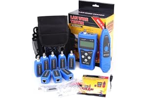QDTimes Netzwerktester NOYAFA NF-388, Netzwerkkabel Tester, Netzwerk Kabeltester für RJ45 RJ11, Ethernet-Kabeltester Messen Sie die Länge des Netzwerk-LAN-Kabels