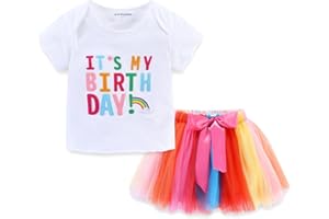 Mud Kingdom Little Girl Birthday Outfit Tops and Skirt Tutu Clothes Set