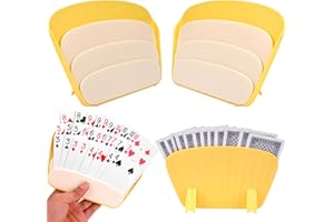 Pipihome 4PCS Playing Card Holder, UNO Card Game Accessory for Kids Adults, Plastic Little Hands Card Holder for Kids, Poker/Dos/Canasta/Bridge/Uno Card Holder for Adults, Senior (A)