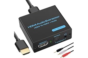 CMSTEDCD HDMI Audio Extractor 4K x 2K@30Hz HDMI to Optical Audio Adapter HDMIto Spdif Toslink and 3.5mm L/R Stereo Audio Converter Support DTS-HD/3D /Blue-Ray/Dolby-AC3/PS3/PS4/HDTV