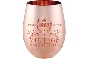 xilaxila Cadeau Femme 40 Ans - 40 Ans Anniversaire Femme - 40th Birthday Gifts for Women - Vintage 1985 Wine Glass - Funny Bday Present Ideas