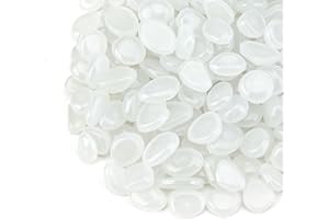 SUUOSL Glow in The Dark Pebbles White 200 PCS, Mini Fish Tank Gravel Stones, Luminous White Stones for Garden Powered by Light or Solar, Garden pebbles for plant pots, Outdoor, Lawn Yard, Walkway,DIY
