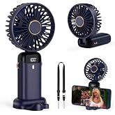 Dijital G&ouml;stergeli Mini Vantilat&ouml;r, Şarjlı Masa&uuml;st&uuml; Vantilat&ouml;r, Taşınabilir 12000 Rpm El Fanı, Ergonoik Tasarım, Kademeli ve 