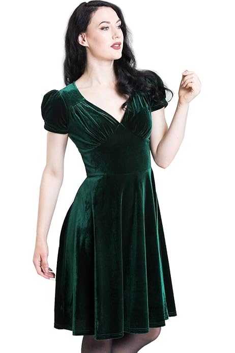hell bunny green velvet dress