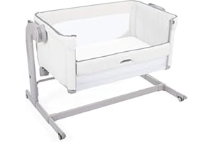GIOVANNI DOLCINOTTI MADE IN ITALY Giovanni Dolcinotti Baby Collection | Set 2 Lenzuola con Angoli Culla Compatibile Chicco Next2Me 50x83 cm - 100% Raso Cotone, Made in Italy (Bianco/Grigio)