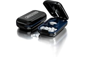 DUBSTAR Small Pill Cutter, Pill Splitter Pill Cutter for Small or Large Pills, Cuts Vitamins Tablets, Portable Pretty Tablet Cutter for Purse Pocket,Black 1 count