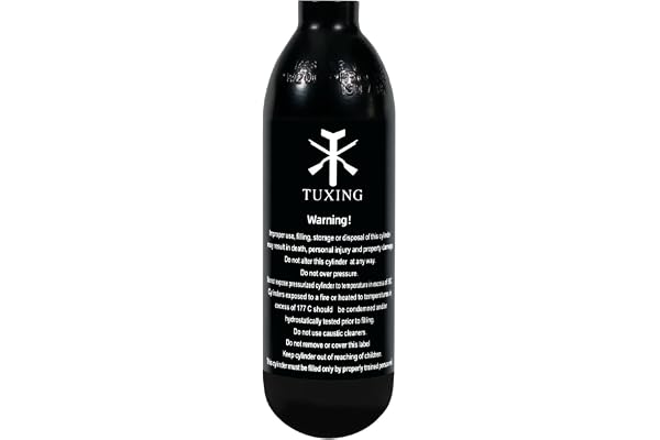 TUXING 3 000 Psi PCP Paintball-tank 0,3 L 3 000 psi CE-godkänd aluminiumcylinder 18 Ci kapacitet för Paintball eller PCP luftpistoler (mpty Bottle 18 x 1,5