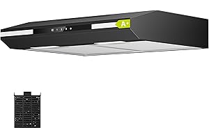 CIARRA CBCB6921 A+ Dunstabzugshaube Unterbau 60cm Umlufthaube Umluft Abluft Touch-Bedienung 3 Leistungsstufen Integrierte Unterschrank Unterbauhaube mit CBCF011 Aktivkohlefilter Schwarz