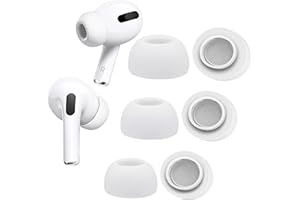 YIEJOYA Tappi di ricambio per Airpods Pro, tappi per le orecchie con foro per la riduzione del rumore, 3 paia di auricolari in silicone morbido Memory Foma per AirPods Pro, adatti per la ricarica S/M/L bianco
